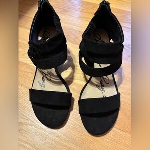Black faux suede shoes